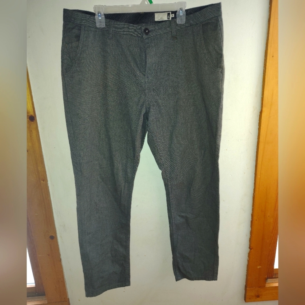 HOWE No65 Size 38 Work Chinos Slacks Men's Pants Regular Fit Grey Cotton